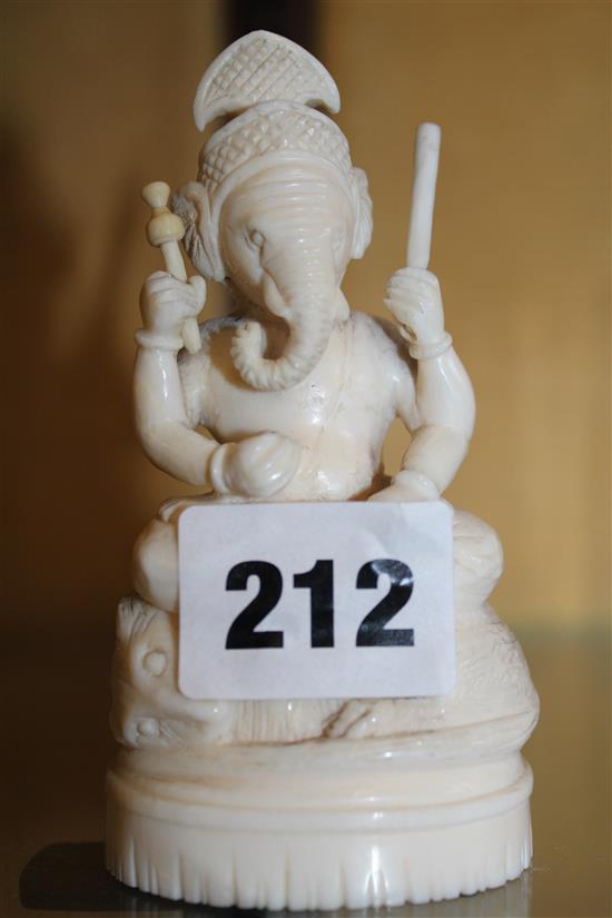 Indian ivory figure of Ganesh